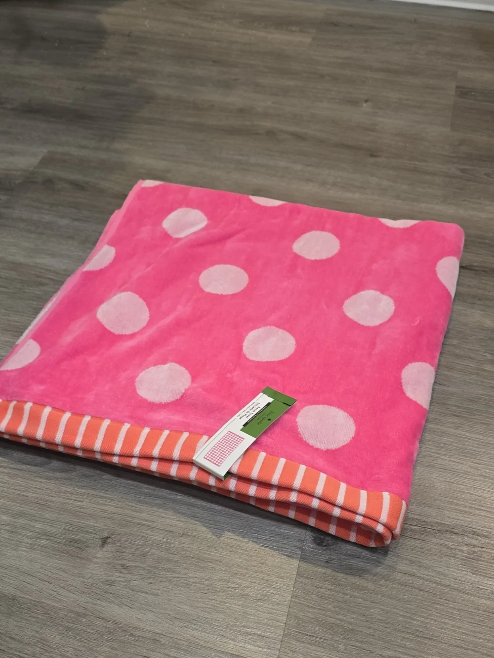 Kate Spade New York Polka Dot Oversized Beach Towel- Pink